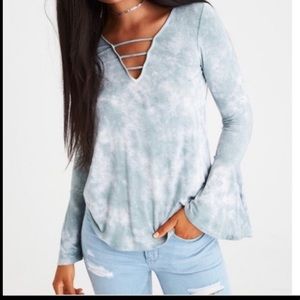 AE soft and sexy bell sleeve top